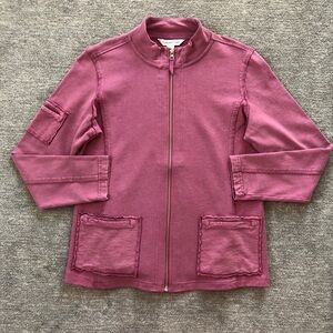 Coldwater Creek Mauve Mockneck Zip-Up Jacket Size Small